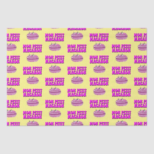 Papel De Seda Mon Petit Macaron Retro Groovy Text (Frente )