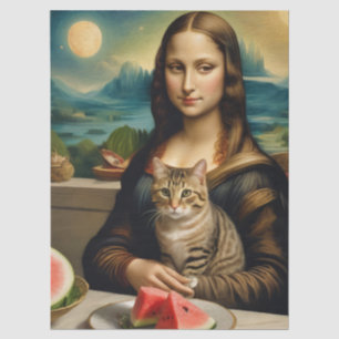 Papel De Seda Mona Lisa & seu gato - Vibrações de verão \