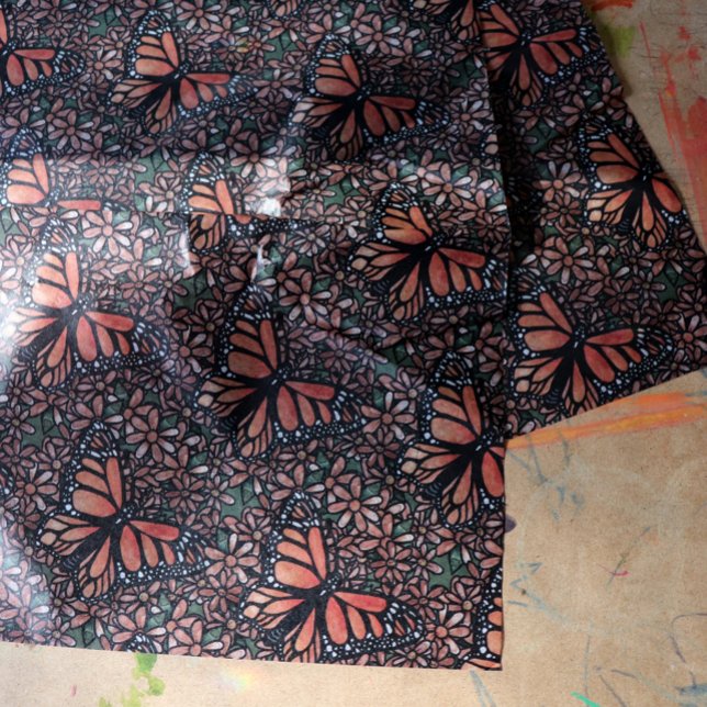 Papel De Seda Monarch Butterfly Daisy Art Daisies Monarches (Criador carregado)