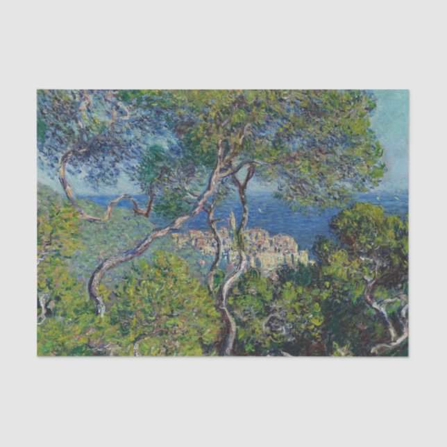 Papel De Seda Monet Bordighera Itália Paisagem (Frente )