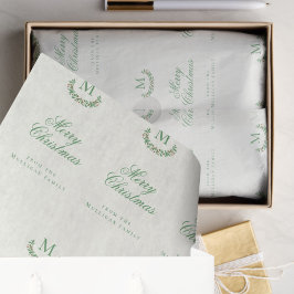 Papel De Seda Monograma clássico de família de Natal