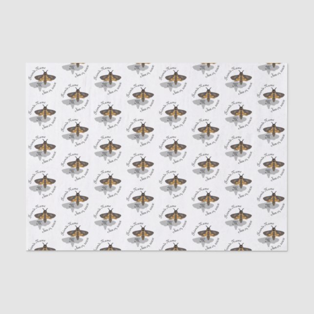 Papel De Seda Monograma da Cabeça de Falcão da Morte (Frente )