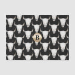 Papel De Seda Monograma de Cabra de Vaca Russa Personalizado<br><div class="desc">Papel de Tecido Personalizado</div>