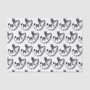 Papel De Seda Monograma de Geneta Tribal de Grande Superfície