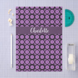 Papel De Seda Monograma de nome em círculo roxo moderno de meado