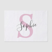 Monograma de Nome Personalizado Moderno - Rosa