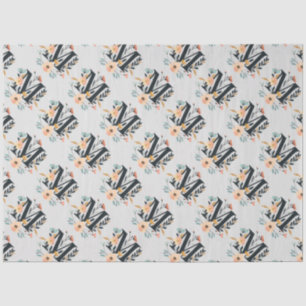 Papel De Seda Monograma Elegante design - Letra M padrão 1