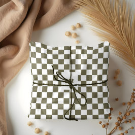 Papel De Seda Monograma Personalizado de Padrão Verificado Retro