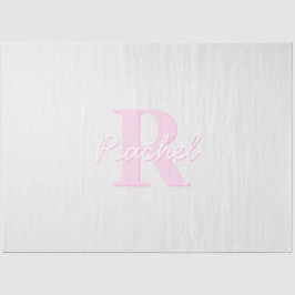 Papel De Seda Monograma Personalizável Custa | Mão e Cinza Rosa