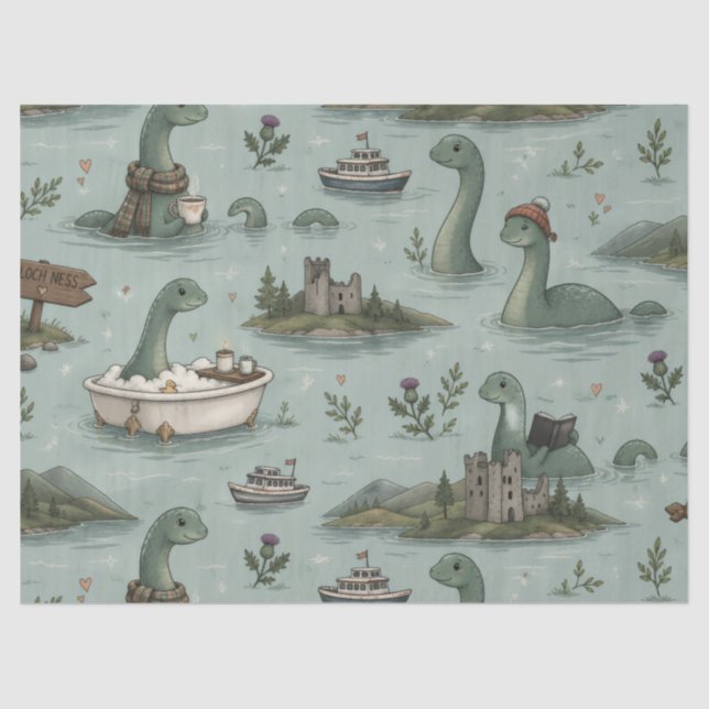 Papel De Seda Monstro do Lago Ness (Frente )