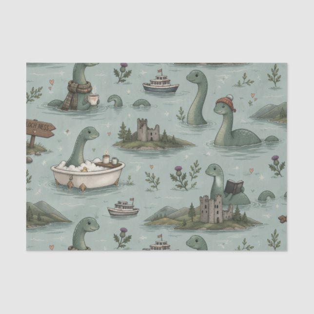 Papel De Seda Monstro do Lago Ness (Frente )