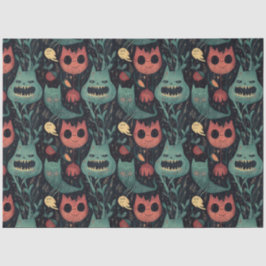 Papel De Seda Monstros do Dia das Bruxas em Floresta Assombrada