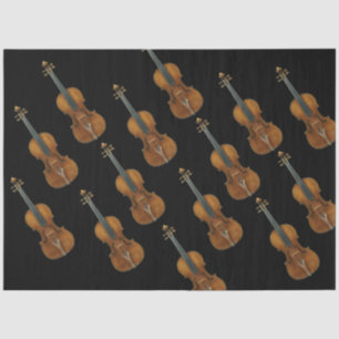 Papel De Seda Montagem de violino Stradivari em preto