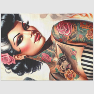 Papel De Seda Montagem Rockabilly
