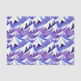 Papel De Seda Montanhas Retro Snowy Purple