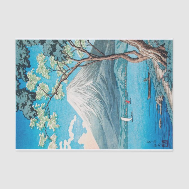Papel De Seda Monte Fuji do lago Yamanaka por Hiroaki Takahashi (Frente )