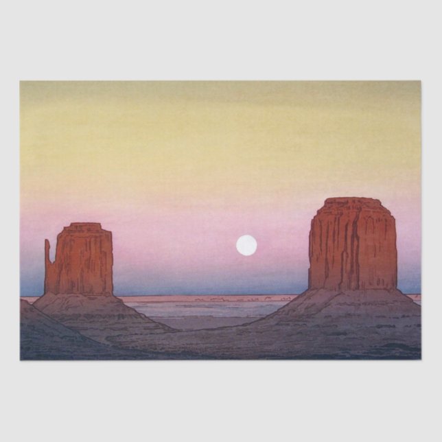 Papel De Seda Monument Valley, Yoshida, Woodcut (Frente )