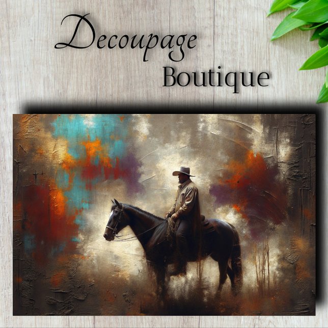 Papel De Seda Moody Cowboy Decoupage (Moody Cowboy Decoupage Tissue Paper)