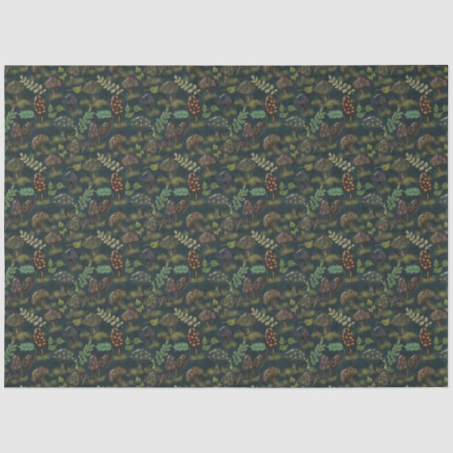 Papel De Seda Moody Mushroom — Estilo de Campo da Floresta (Frente )
