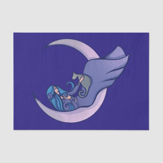 Papel De Seda Moon Witch MoonChild Pagan Wicca Art (Frente )