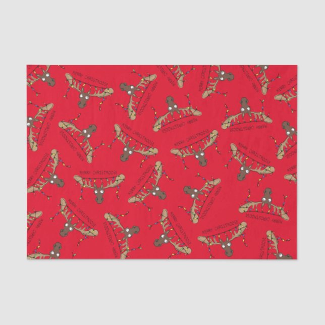 Papel De Seda Moose Cute Engraçado Natal (Frente )