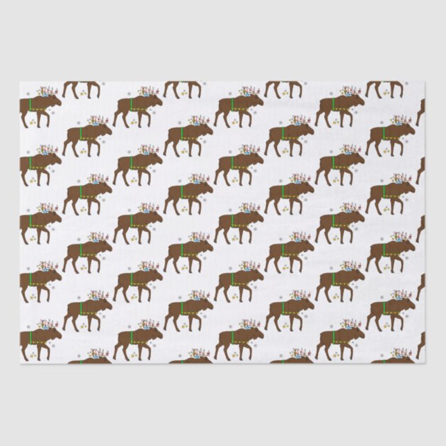 Papel De Seda Moose Decorada para Feriados (Frente )