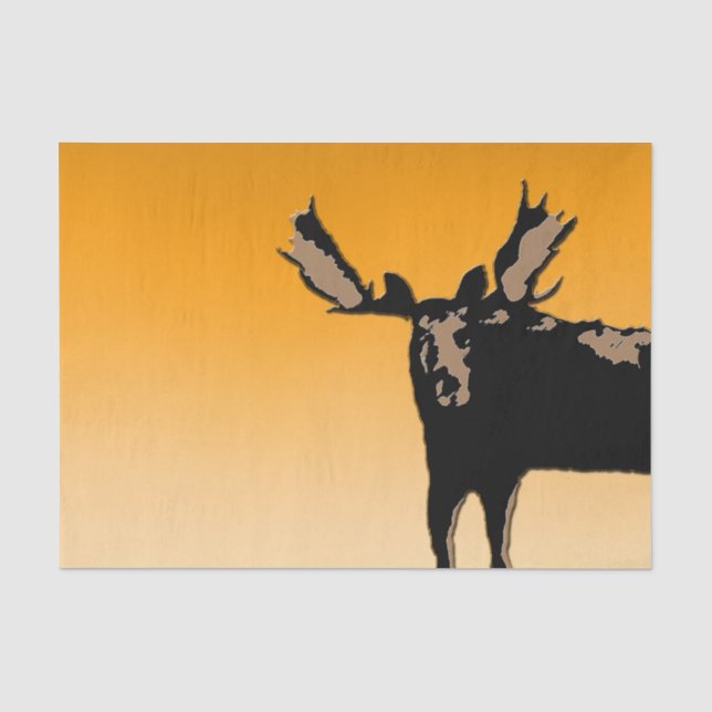 Papel De Seda Moose no Sunset - Arte original sobre a vida selva (Frente )