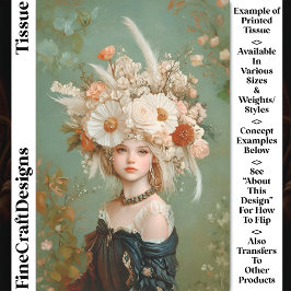 Papel De Seda Morada Floral Extravagante, Descamação CN9 da Mulh