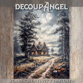 Papel De Seda Moradia no País Antigo - Decoupage -