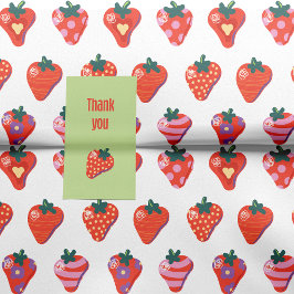 Papel De Seda Morango Branco Ilustrado