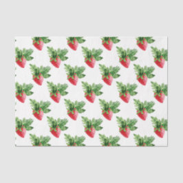 Papel De Seda Morango com Folha Verde