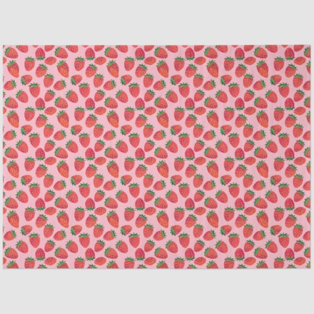 Papel De Seda Morango Rosa e Vermelho (Frente )