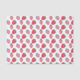 Papel De Seda Morangos Berry Patterno - Rosa | Vermelho