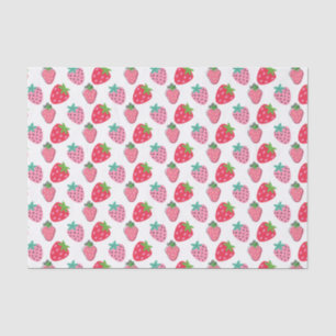Papel De Seda Morangos Berry Patterno - Rosa   Vermelho