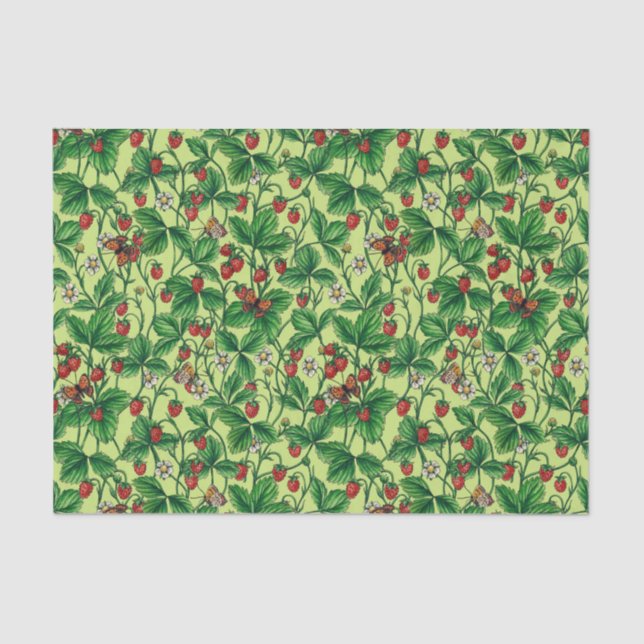 Papel De Seda Morangos silvestres em melada (Frente )