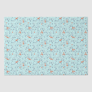 Papel De Seda Morangos vermelhos de Natal padrão moderno menta d