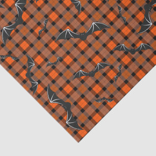 Papel De Seda Morcegos De Halloween Na Xadrez