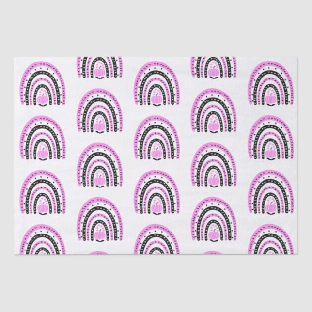 Papel De Seda Morcegos, Rosa e Pretos, Morcegos Brancos (Frente )