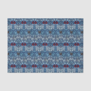 Papel De Seda Morris Vintage 1890 Tulip & Rosa - Padrão Azul