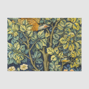 Papel De Seda Morris Vintage Pheasant squirrel & Flor Patterno