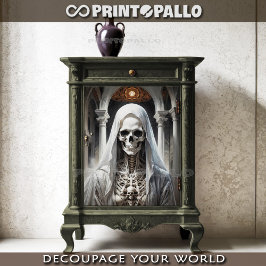 Papel De Seda Morte branca gotich freira - Senhora das caveiras