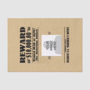 Papel De Seda Morto ou Vivo Procurado Personalizado