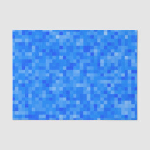 Papel De Seda Mosaico azul do pixel