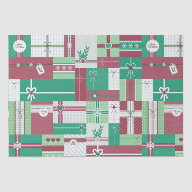 Papel De Seda Mosaico de presentes de Natal (Frente )