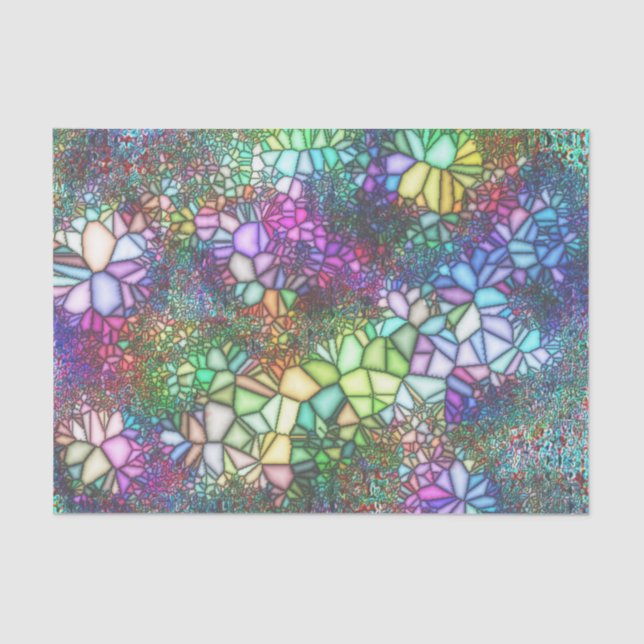Papel De Seda Mosaico de Vidro Manchado (Frente )
