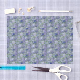 Papel De Seda Mosaico de Vidro Mar Azul em Aquarela 