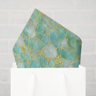 Papel De Seda Mosaico de Vidro Marinho em Aquarela Água Brilhant