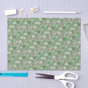Papel De Seda Mosaico de Vidro Marinho em Aquarela Verde 