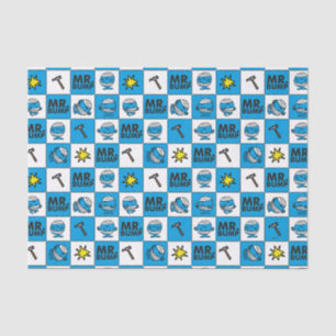 Papel De Seda Mosaico do Sr. Colisão no teste padrão azul