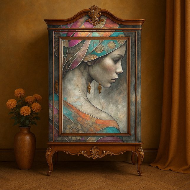 Papel De Seda Mosaico - Moiden Decoupage (Mosaic Maiden Decoupage Tissue Paper)